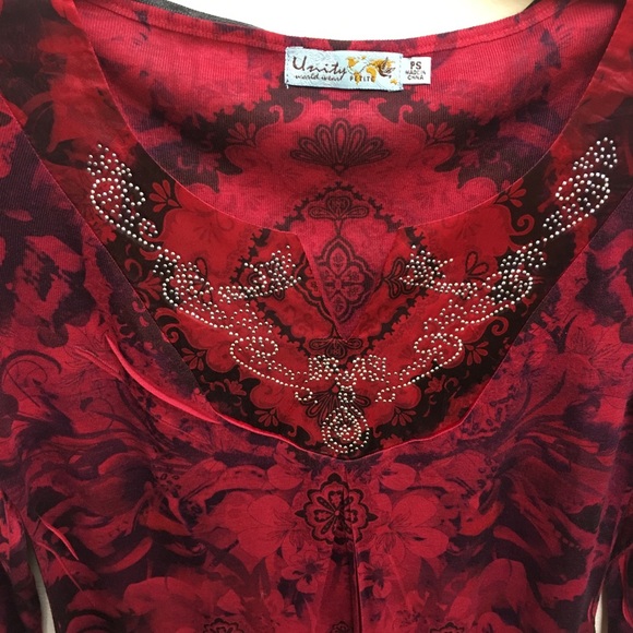 UNITY WORLD WEAR Small PS Blouse NWOT Never Worn - Picture 4 of 8